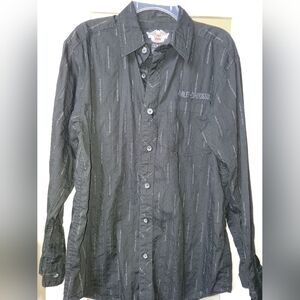 Harley Davidson Women’s Black Button Up Longsleeve Riding Biker Shirt Top Size M